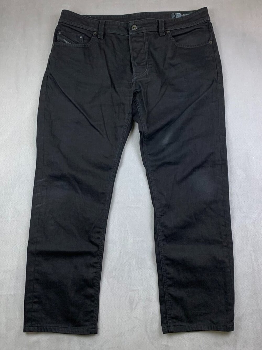 Diesel Mens Pants 38 Black Jeans Larkee Regular Straight Stretch Denim 38x30